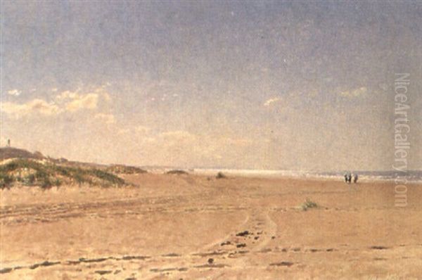 En Stille Sommerdag Ved Blokhus Strand Oil Painting by Godfred B.W. Christensen