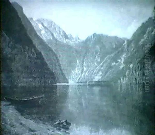 Sydlandsk Bjergso Oil Painting by Godfred B.W. Christensen