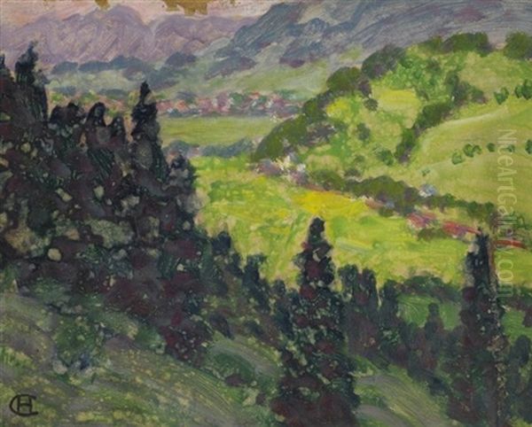 Oberstdorf Oil Painting by Hans Christiansen