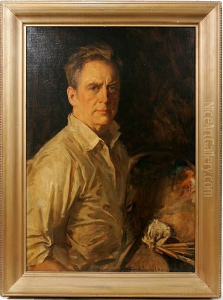 Self-portrait With Palette Oil Painting by Howard Chandler Christy