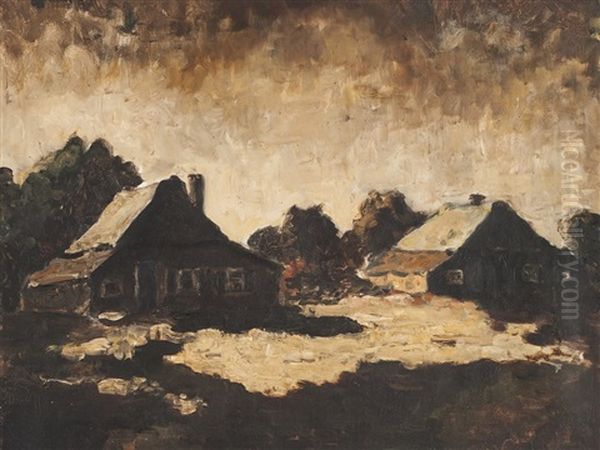Moonlit Landscape Oil Painting by Fanny Churberg