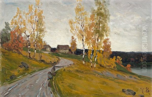Autumn Birches Oil Painting by Fanny Churberg