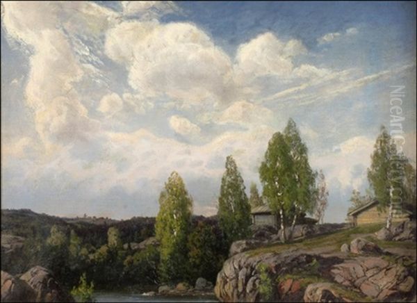 Maisema Karjalohjalta Oil Painting by Fanny Churberg