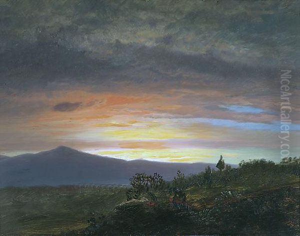 Twilight, Mount Ktaadn Oil Painting by Frederic Edwin Church