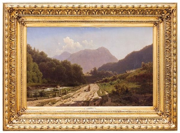 Venkovska Krajina S Cestou Oil Painting by Adolf Chwala