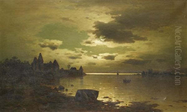 Schloss Am Worthersee Oil Painting by Adolf Chwala