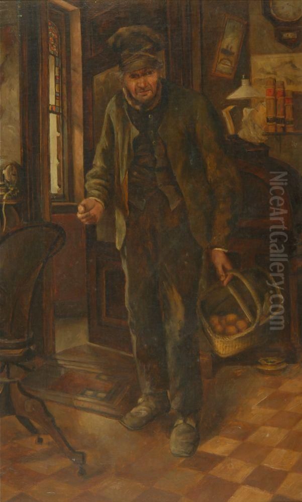 The Old Shopkeeper Oil Painting by Oscar Anderson