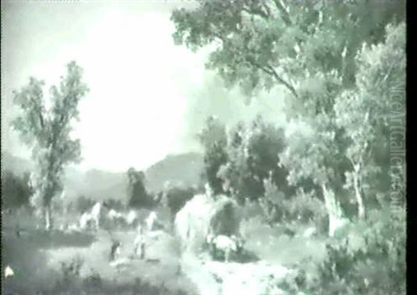 Vor Dem Gewitter. Oil Painting by Fritz Chwala