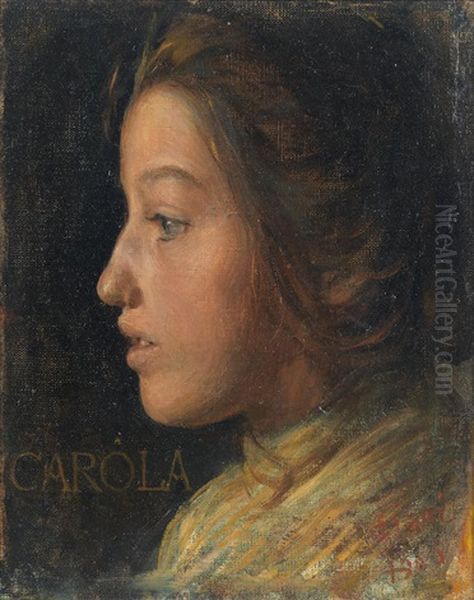 Carola Oil Painting by Cesare Ciani