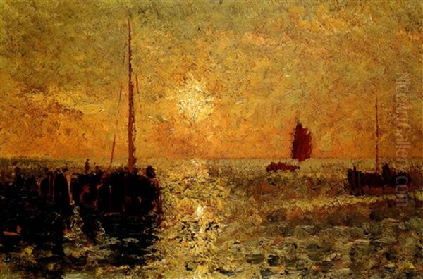 Riflessi Nella Laguna Oil Painting by Beppe Ciardi