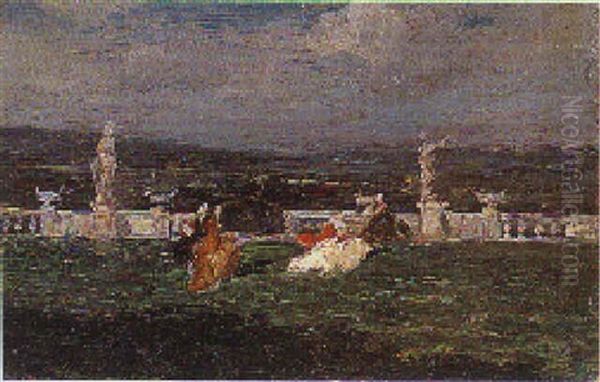 Pomeriggio In Villa Oil Painting by Emma Ciardi