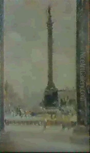 La Colonna Di Nelson A Londra Oil Painting by Emma Ciardi