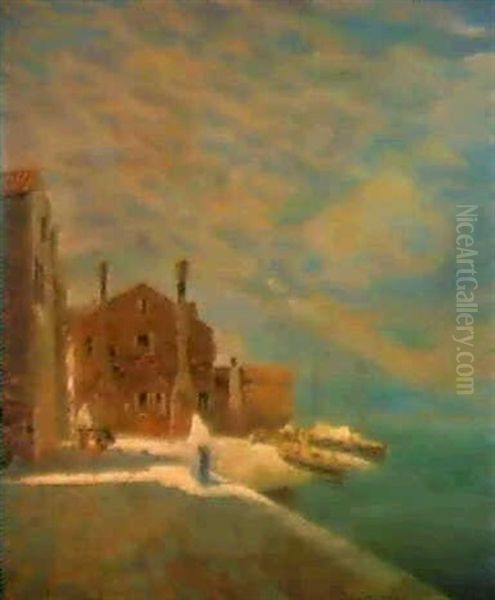 Blick Uber Eine Der Venezianischen Lagunen Oil Painting by Guglielmo Ciardi