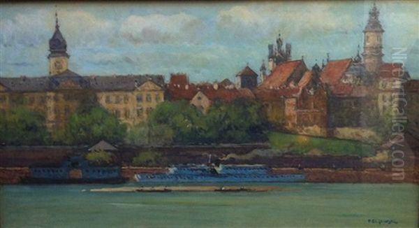 Vue De Varsovie Oil Painting by Tadeusz Cieslewski