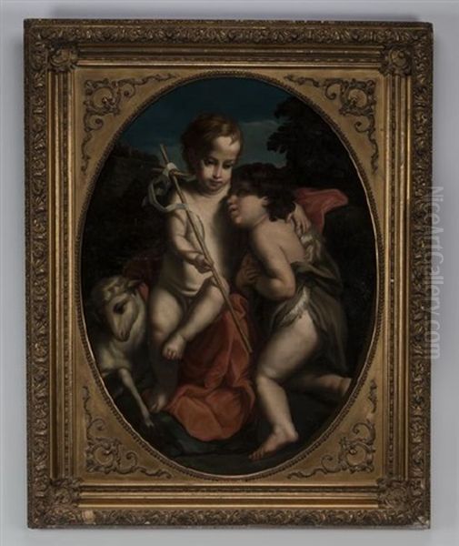 Child Christ And The Infant St. John The Baptist Oil Painting by Carlo Cignani