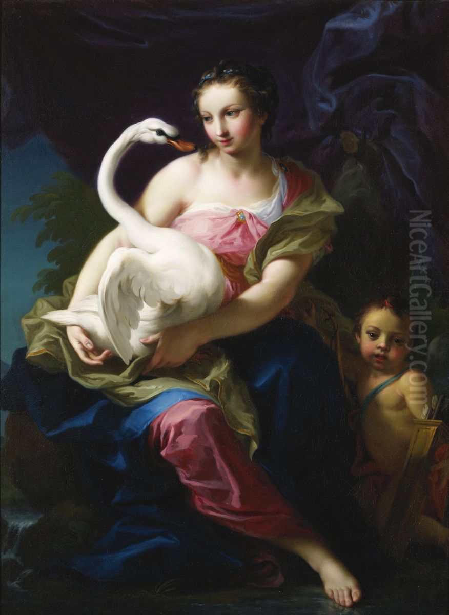 Leda And The Swan Oil Painting by Giambettino Cignaroli