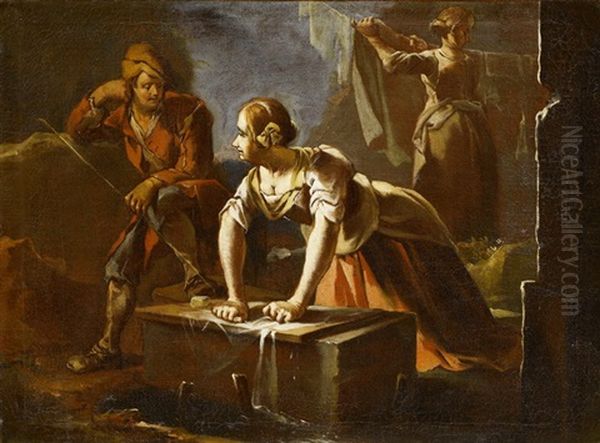 Der Waschtag Oil Painting by Giacomo Francesco Cipper