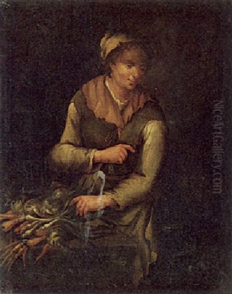 Gemuseverkauferin Oil Painting by Giacomo Francesco Cipper