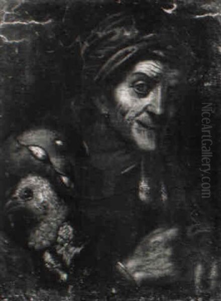 Geflugelverkauferin Mit Einem Truthahn Oil Painting by Giacomo Francesco Cipper