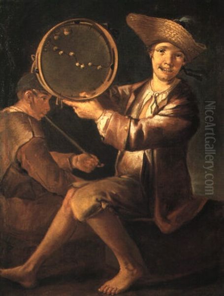 Musicien Et Chanteuse Oil Painting by Giacomo Francesco Cipper