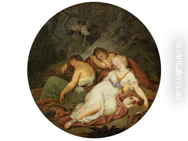 Diana And Her Companions At Rest Oil Painting by Giovanni Batista Cipriani