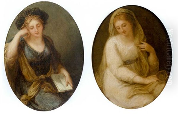 Allegorical Female Figures (set Of 4) Oil Painting by Giovanni Batista Cipriani