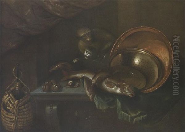 Fiasco, Rami Con Pesci E Chiocciole Oil Painting by Pier Francesco Cittadini