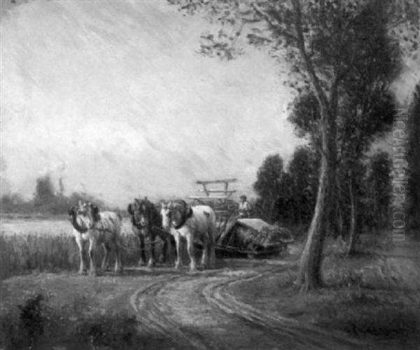 Working The Fields Oil Painting by Charles H. Clair