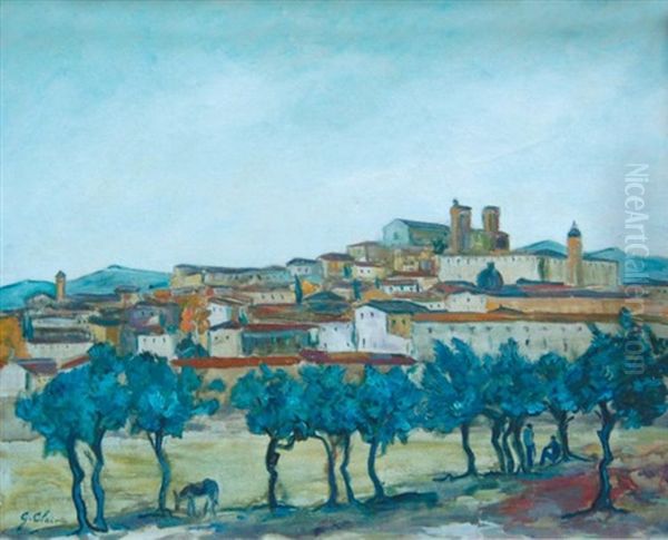 Village Mediterraneen Oil Painting by Georges Jules Victor Clairin