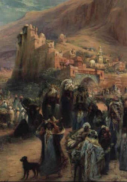 En Egypte, La Ville Heureuse, La Paix Oil Painting by Georges Jules Victor Clairin