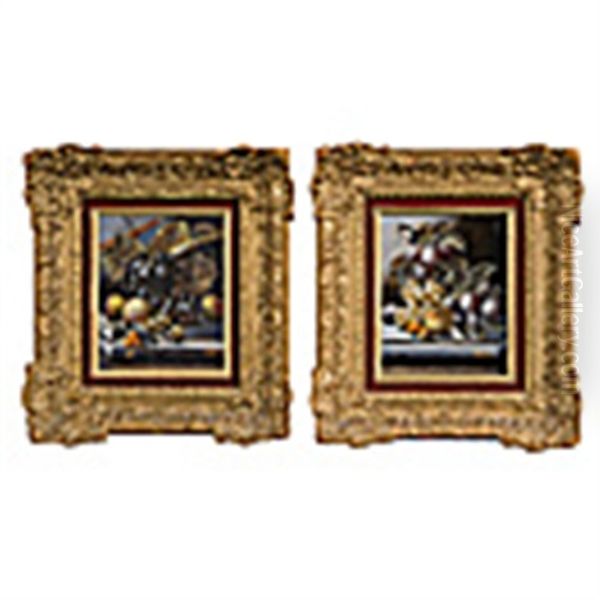 Still Lifes Of Fruit (2 Works) Oil Painting by Oliver Clare