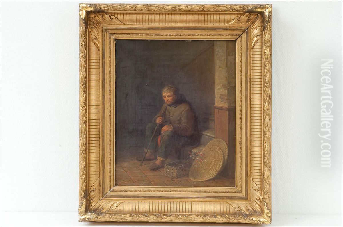 Paasiaiskoristeiden Myyja - Paskrisforsaljare. Oil Painting by Nils Andersson