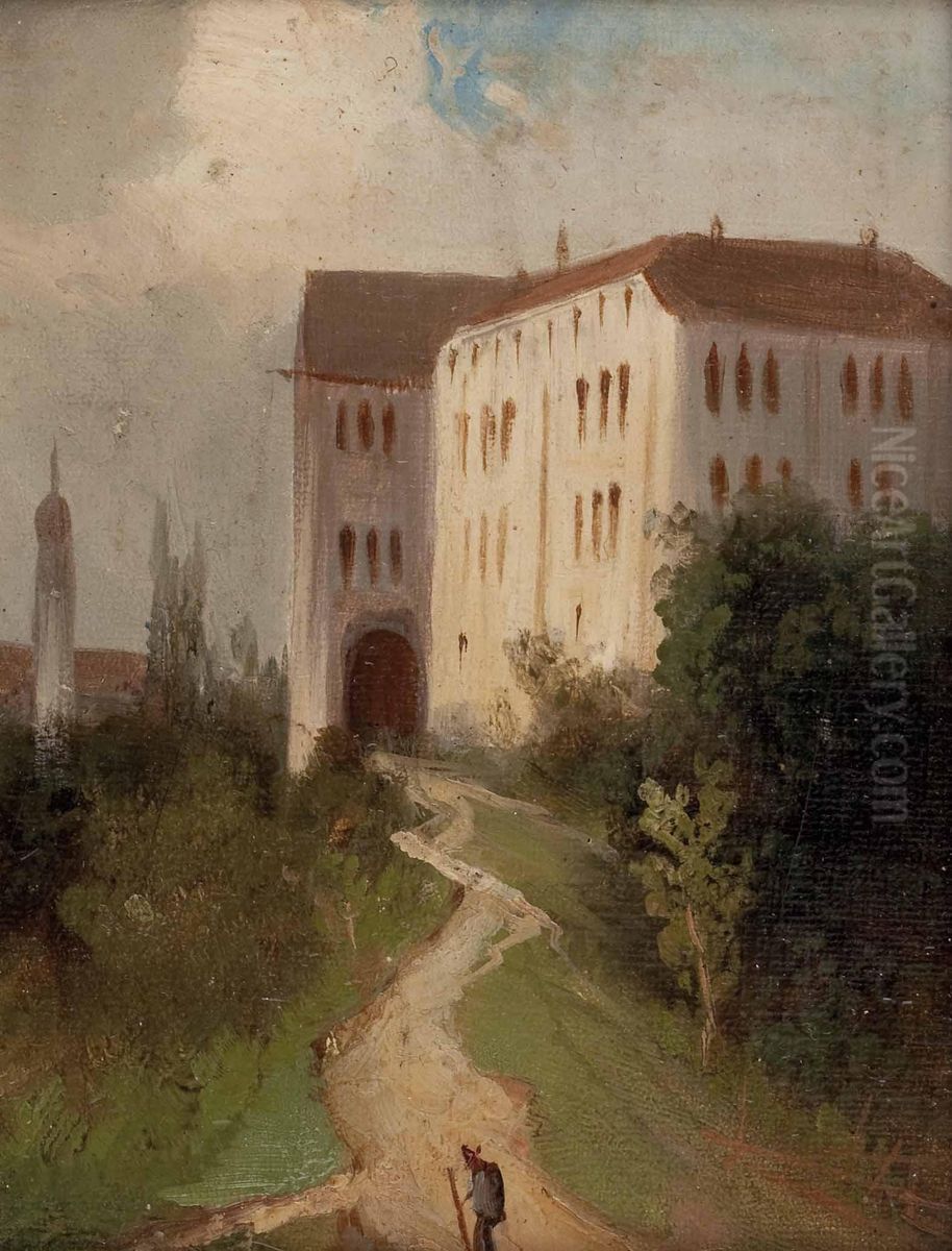 Wanderer Im Bayrischen Wald Oil Painting by Friedrich August Andorff