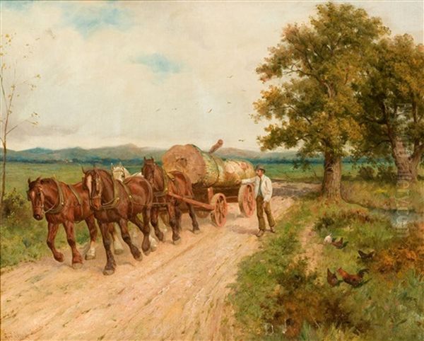 Untitled (logging Scene) Oil Painting by Samuel Joseph Clark