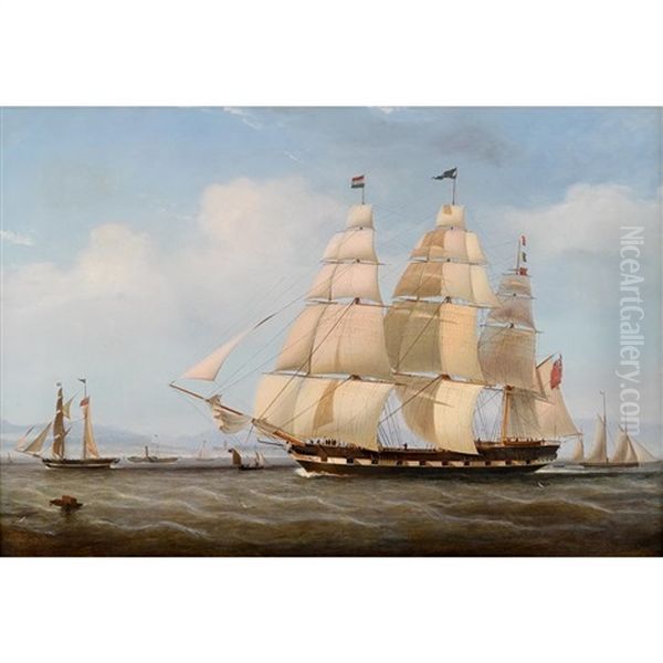 The East India Man 'zemindar' Leaving The Clyde Oil Painting by William Clark