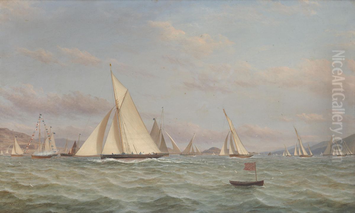 The Cutter Avon Winning The Prize At The Opening Cruise Of The Clyde Yacht Club Oil Painting by William Clark