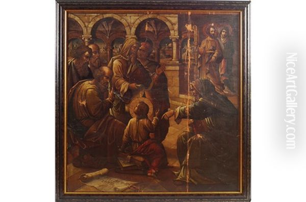 The Nativity Mural Oil Painting by Harry Clarke