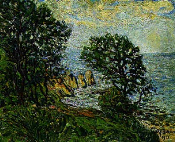 Les Pins En Bord De Mer Oil Painting by Adolphe Clary-Baroux