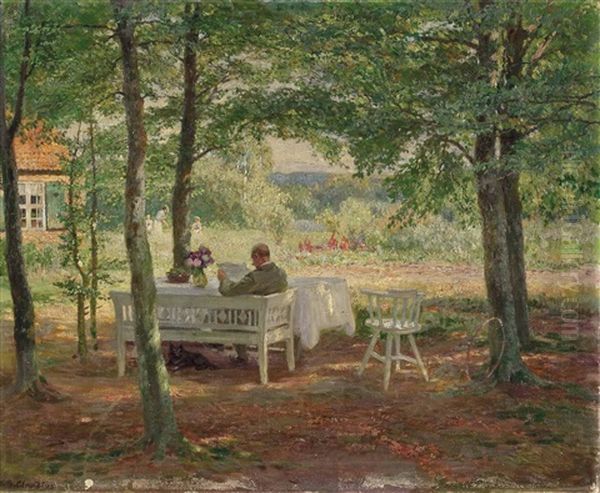Sommertag Im Garten Oil Painting by Wilhelm Ludwig Heinrich Claudius