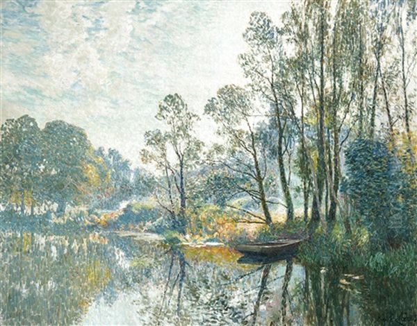 Morning (october) - Banks Of The River Lys (ca. 1911-1913) Oil Painting by Emile Claus