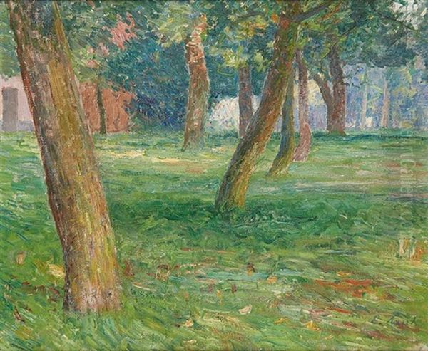 Studie Voor Mijn Appeloogst Oil Painting by Emile Claus