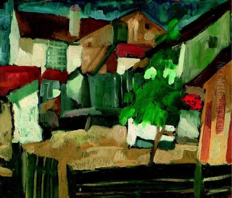 Nagybanyai Hazak Oil Painting by Kunovits Andras