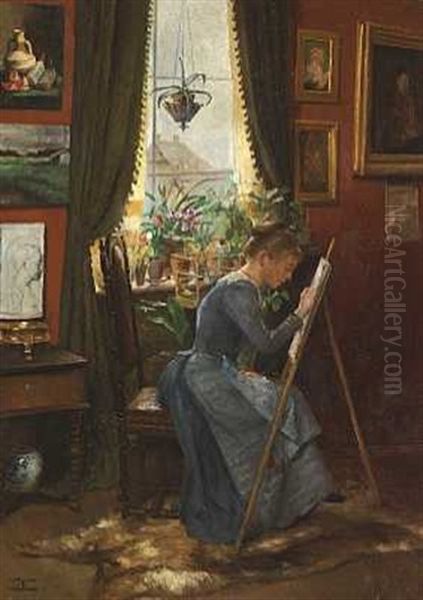 Fra Et Kunstnerhjem Oil Painting by Christian Clausen