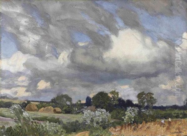 Harvest Time Oil Painting by Sir George Clausen