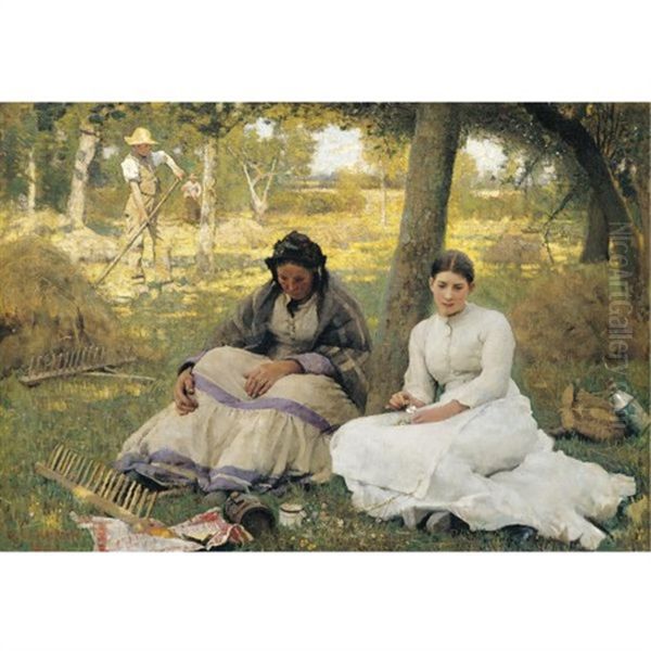 Day Dreams Oil Painting by Sir George Clausen