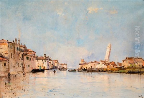 Canal Saint Pierre A Venise Oil Painting by Marie Joseph Leon Clavel Iwill