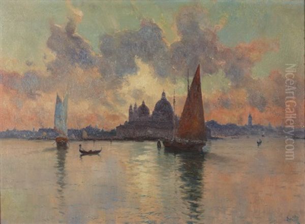 La Salute Venise, Le Soir Oil Painting by Marie Joseph Leon Clavel Iwill