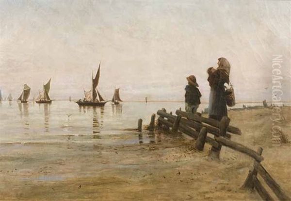 Le Retour Des Pecheurs Oil Painting by Marie Joseph Leon Clavel Iwill