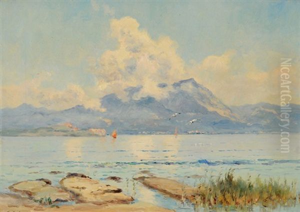 Lago Di Garda Oil Painting by Marie Joseph Leon Clavel Iwill