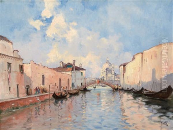 Venetian Canal Oil Painting by Marie Joseph Leon Clavel Iwill